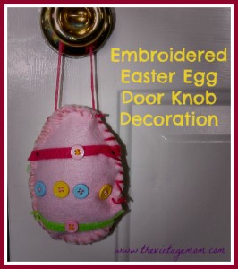 Embroidered Easter Egg Door Knob Decoration