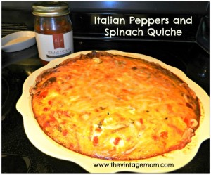 Italian Peppers and Spinach Quiche
