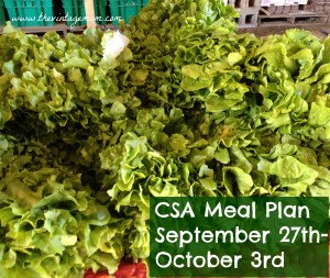 CSA Meal Plan, September 25th {Locavore Living}
