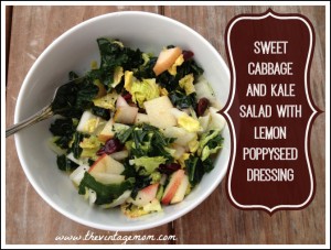 Sweet Cabbage and Kale Salad with Lemon Poppyseed Dressing