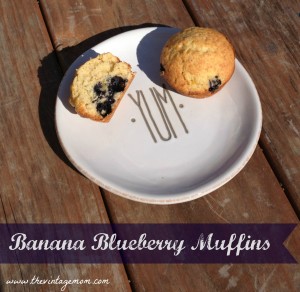Banana Blueberry Muffins {Recipe}