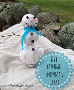 DIY Yarn Ball Snowman Craft