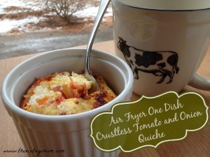 Air Fryer One Dish Crustless Tomato and Onion Quiche {Recipe}